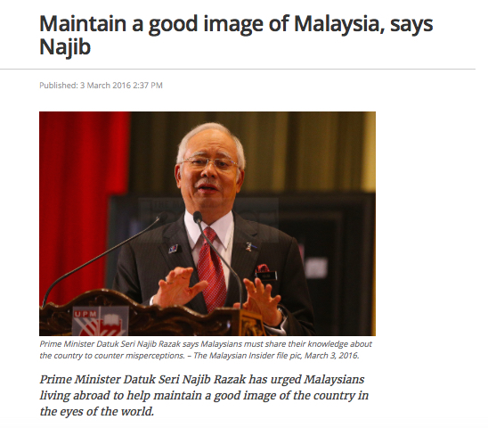 ..says the person who had destroyed Malaysia's image globally